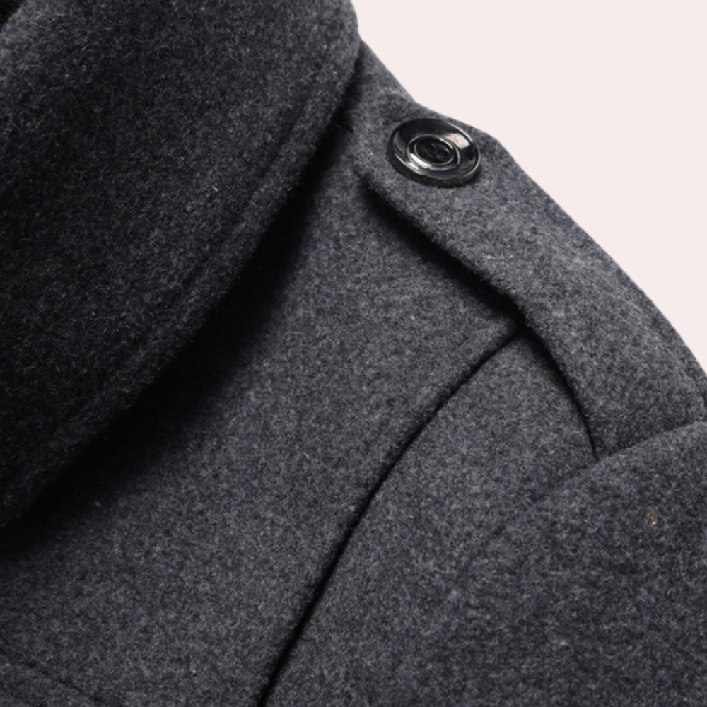 Manteau d'hiver homme à col coupe-vent et grandes poches