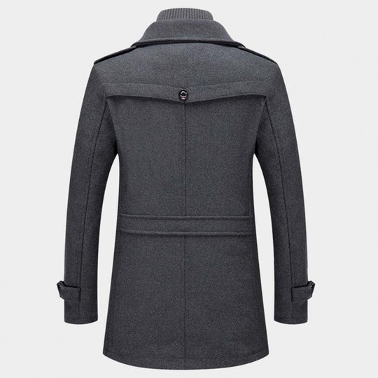 Manteau d'hiver homme à col coupe-vent et grandes poches