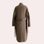 Manteau long femme d'hiver à double boutonnage, avec poches