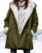 Duffle-coat long femme à capuche, du S au 5XL, vert