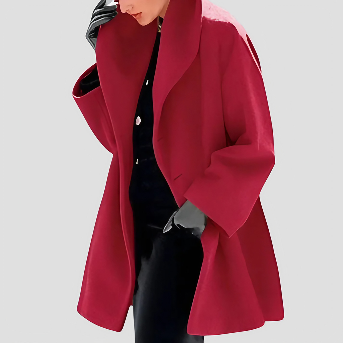 Manteau femme à capuche, coupe ample, sept coloris, du S au 5XL, rouge