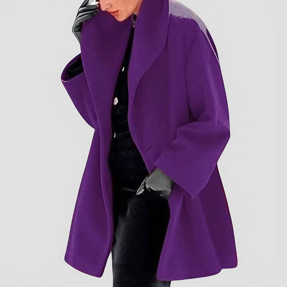Manteau femme à capuche, coupe ample, sept coloris, du S au 5XL, violet