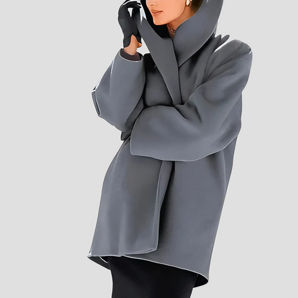 Manteau femme à capuche, coupe ample, sept coloris, du S au 5XL, gris