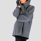 Manteau femme à capuche, coupe ample, sept coloris, du S au 5XL, gris