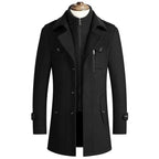Manteau homme à col amovible, du M au 5XL, trois coloris, noir corbeau