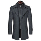 Manteau homme à col amovible, du M au 5XL, trois coloris, gris sterling