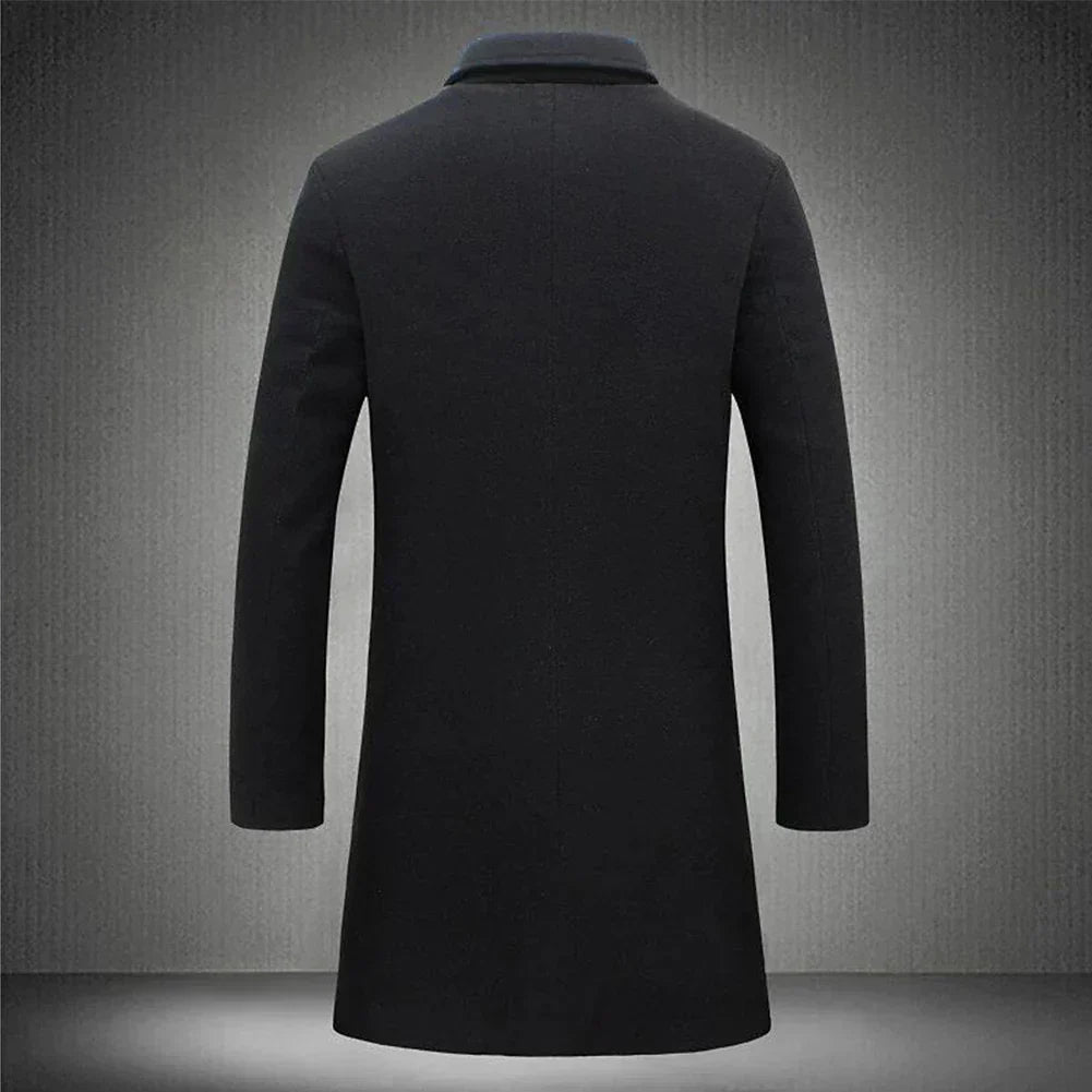 Manteau homme à col à revers, boutonné, du S au 2XL