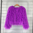 Manteau court femme, douze coloris vifs ou classiques, du XS au 2XL, violet