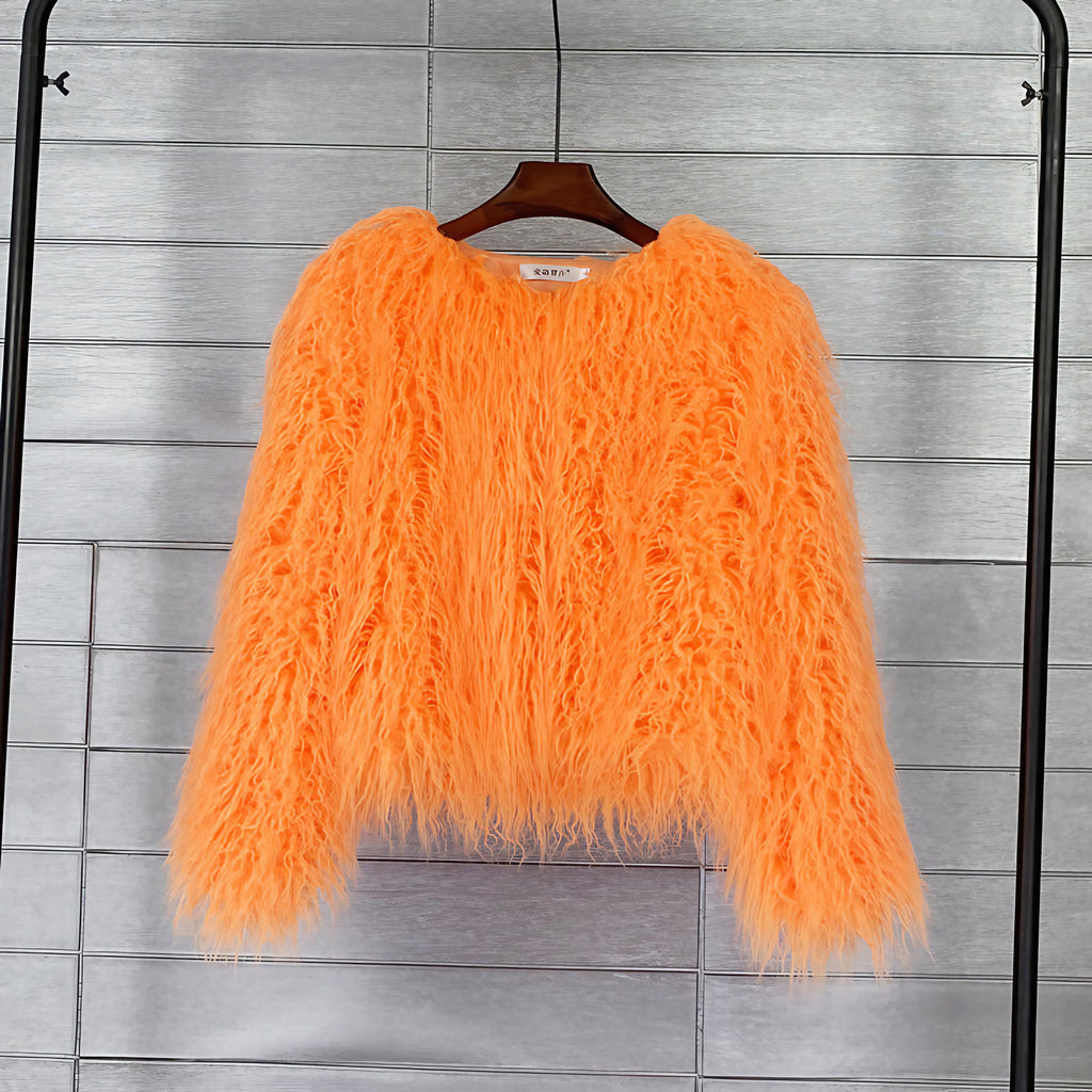 Manteau court femme, douze coloris vifs ou classiques, du XS au 2XL, orange