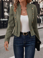 Manteau court à double boutonnage femme, du XS au XL, vert