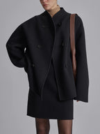 Manteau femme boutonné effet peluche, coupe décontractée
