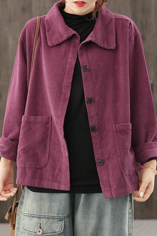 Veste femme à poches, noir, violet ou café, du M au 2XL