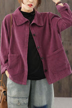Veste femme à poches, noir, violet ou café, du M au 2XL, violet