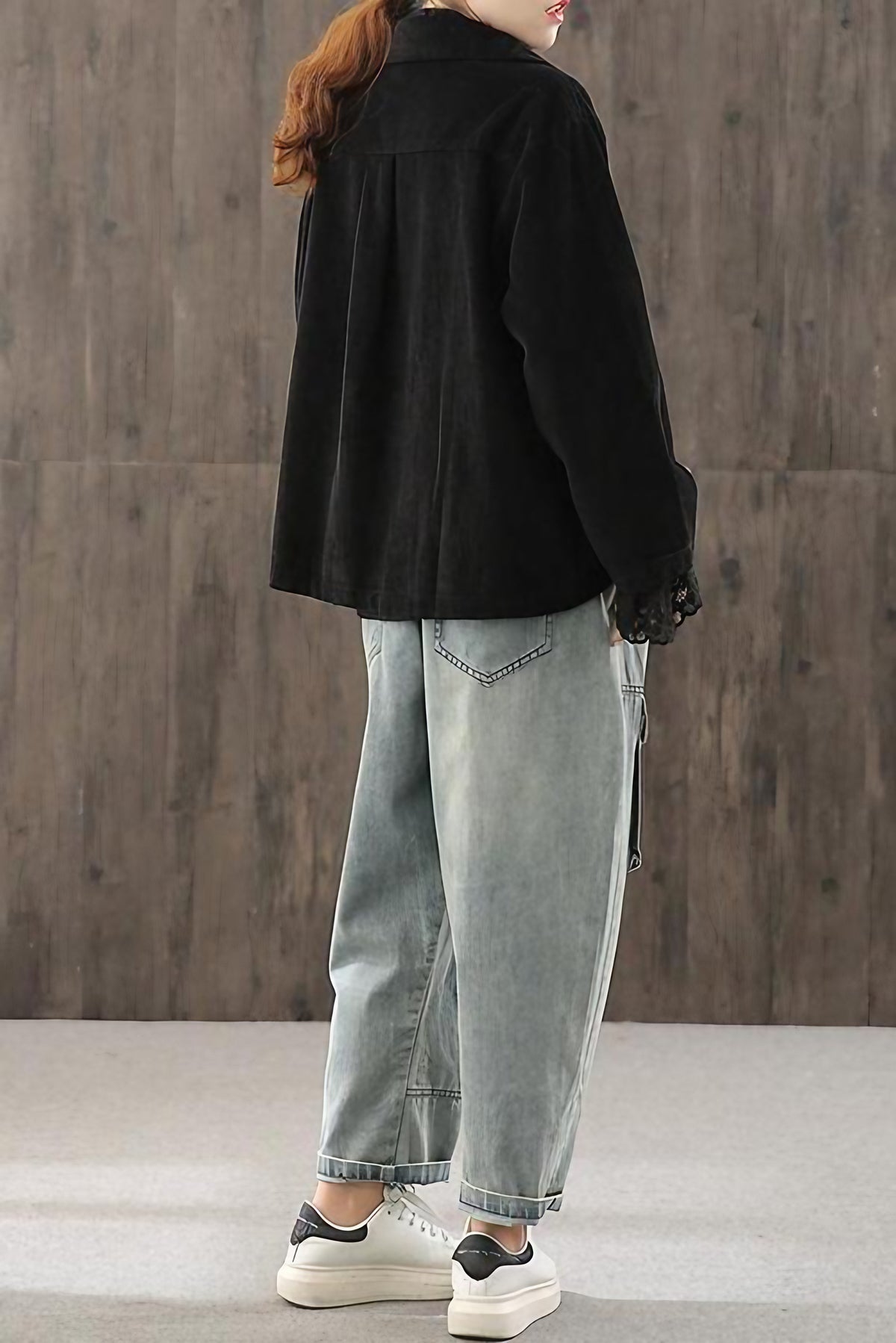 Veste femme à poches, noir, violet ou café, du M au 2XL, noir