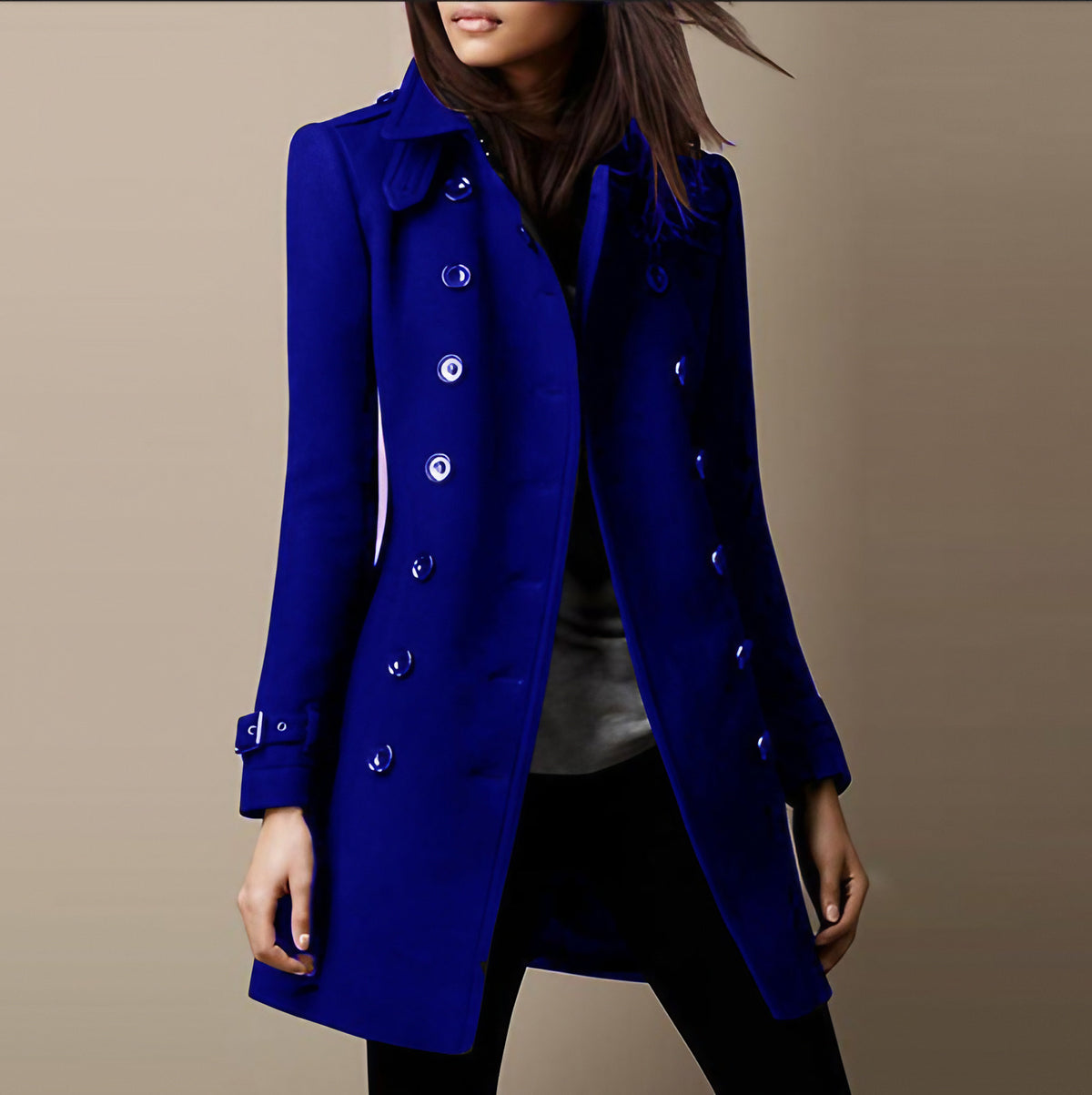 Manteau femme à lignes épurées, quatre coloris, du S au 3XL