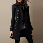 Manteau femme à lignes épurées, quatre coloris, du S au 3XL, noir