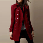 Manteau femme à lignes épurées, quatre coloris, du S au 3XL, rouge