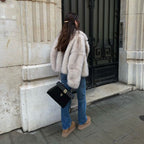 Manteau d'hiver femme, blanc ou noir, du XS au L