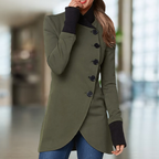 Manteau d'hiver femme à coupe asymétrique, du XS au 3XL, vert