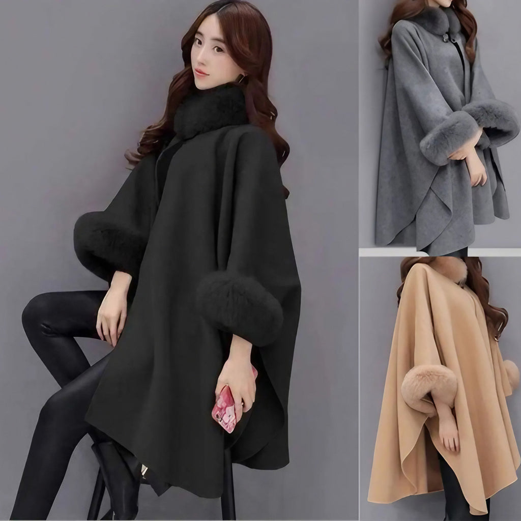 Manteau femme à col douillet, coupe ajustée, du S au 5XL