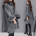 Manteau femme à col douillet, coupe ajustée, du S au 5XL, gris