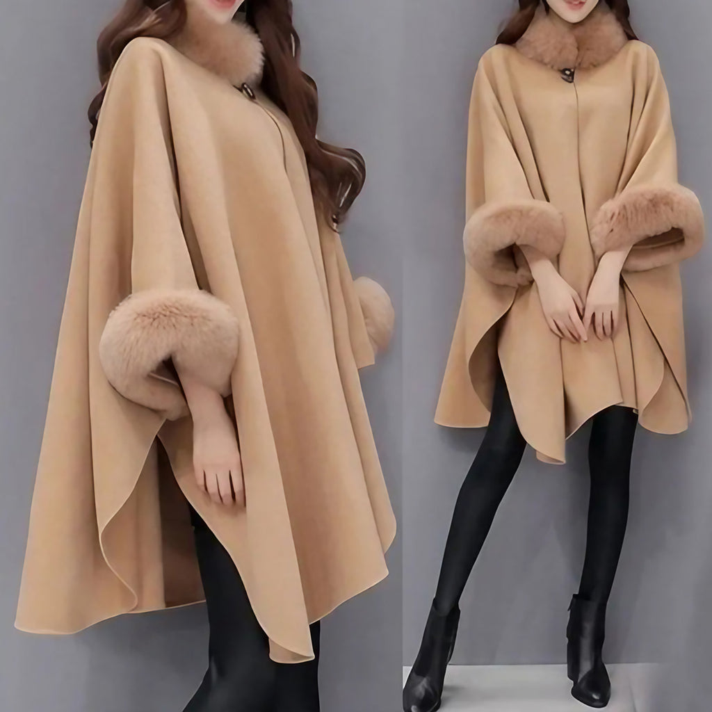 Manteau femme à col douillet, coupe ajustée, du S au 5XL, camel