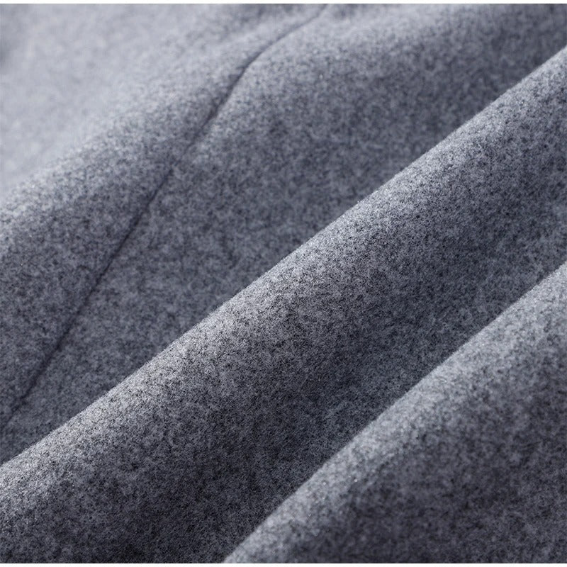 Manteau femme col montant boutonné, coupe droite, noir ou gris