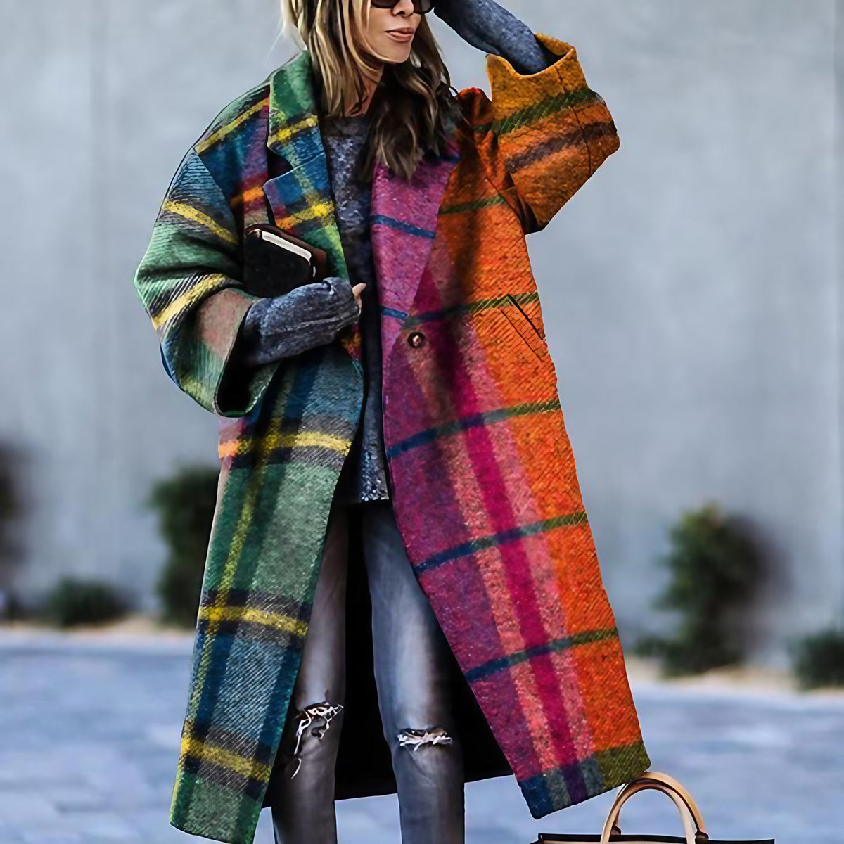 Manteau d'hiver femme à coupe épurée, du S au 5XL, multicolore