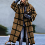 Manteau d'hiver femme à coupe épurée, du S au 5XL, marron
