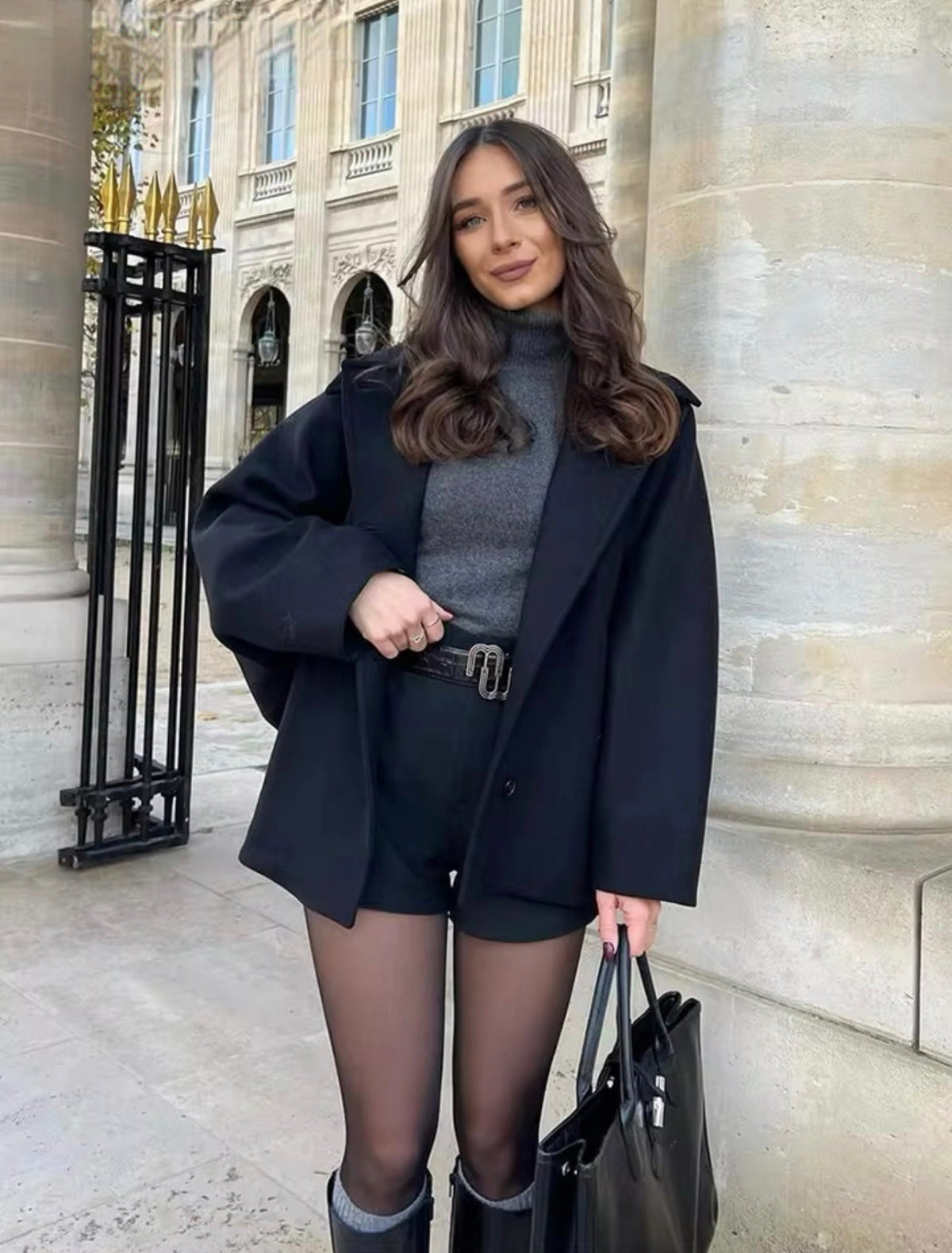 Manteau long oversize femme, beige ou noir, du XS au 3XL