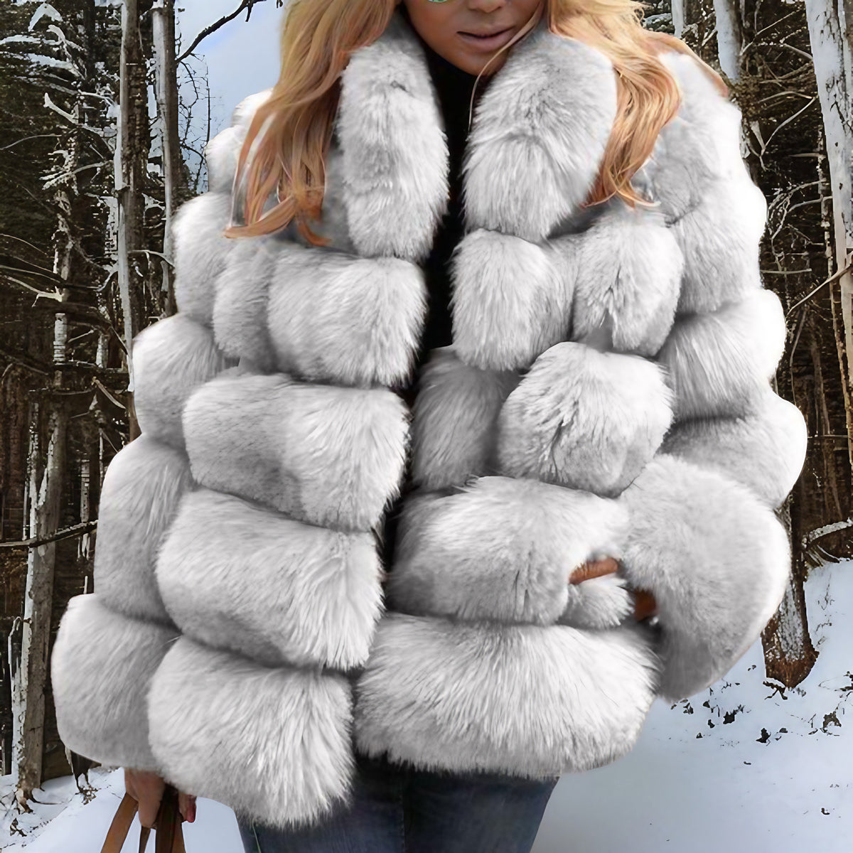 Manteau d'hiver femme doublé, quatre coloris, du S au 5XL, gris clair