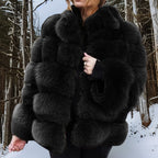 Manteau d'hiver femme doublé, quatre coloris, du S au 5XL, noir