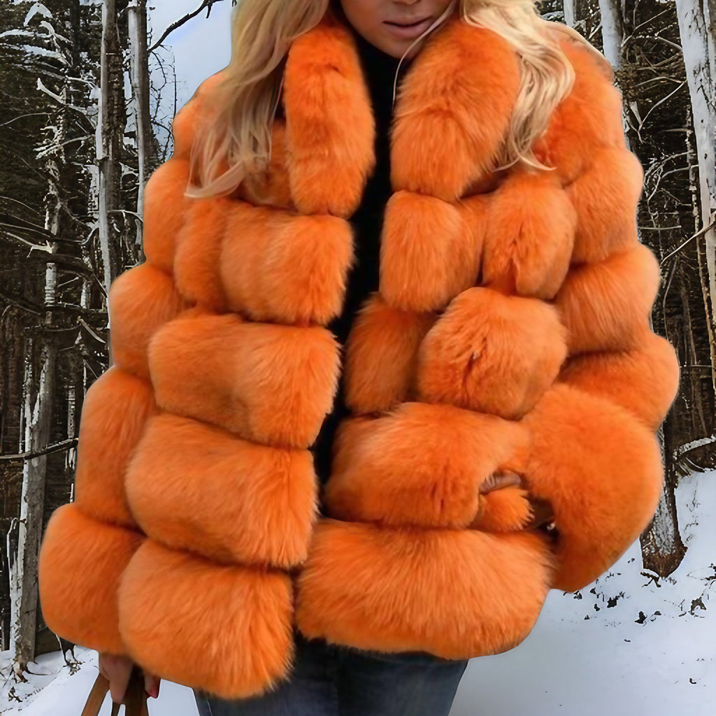 Manteau d'hiver femme doublé, quatre coloris, du S au 5XL, orange