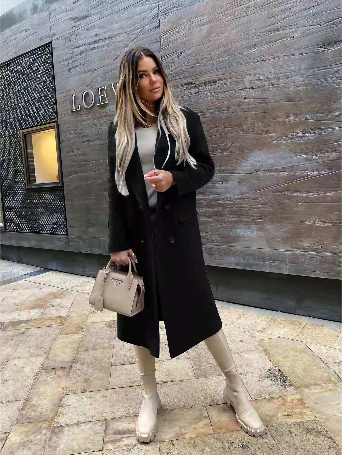 Manteau femme d'hiver boutonné, style rétro, quatre coloris, noir