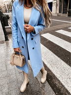Manteau femme d'hiver boutonné, style rétro, quatre coloris