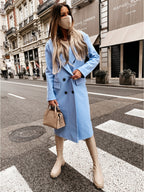 Manteau femme d'hiver boutonné, style rétro, quatre coloris