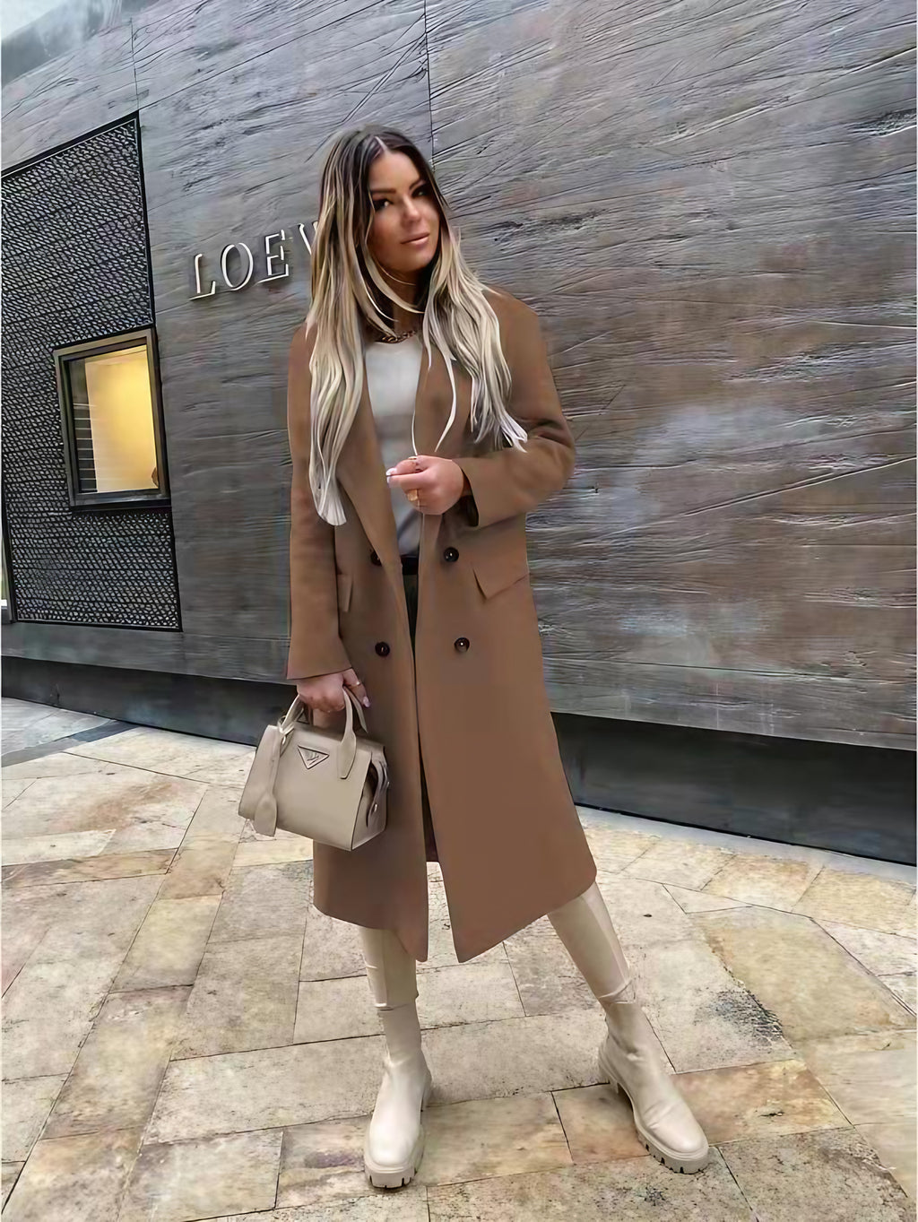 Manteau femme d'hiver boutonné, style rétro, quatre coloris, kaki