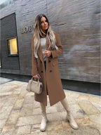 Manteau femme d'hiver boutonné, style rétro, quatre coloris, kaki
