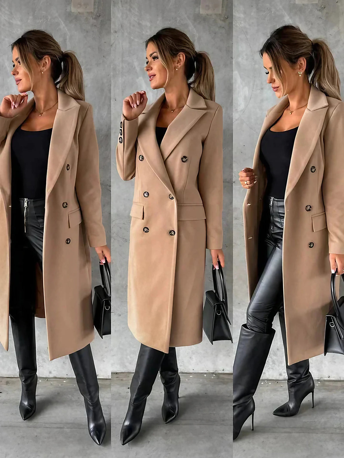 Manteau d'hiver femme, abricot, noir ou blanc, du S au 2XL, abricot