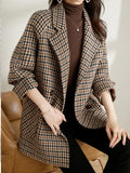 Manteau long femme oversize à carreaux, du S au 2XL