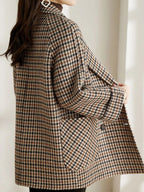 Manteau long femme oversize à carreaux, du S au 2XL