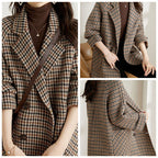 Manteau long femme oversize à carreaux, du S au 2XL