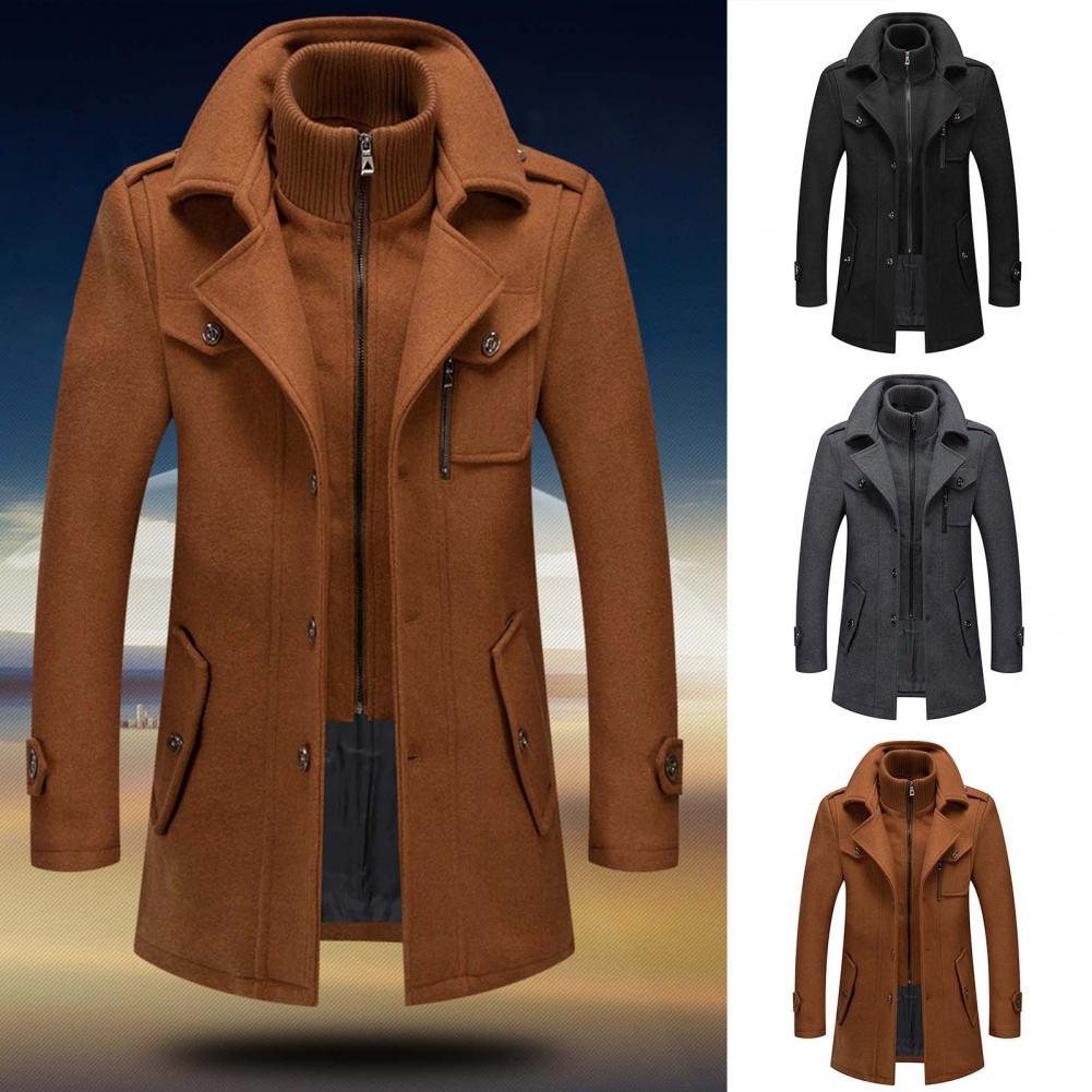 Manteau homme deux pièces à doublure thermique, col montant