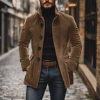 Manteau homme coupe slim à col montant et poches latérales
