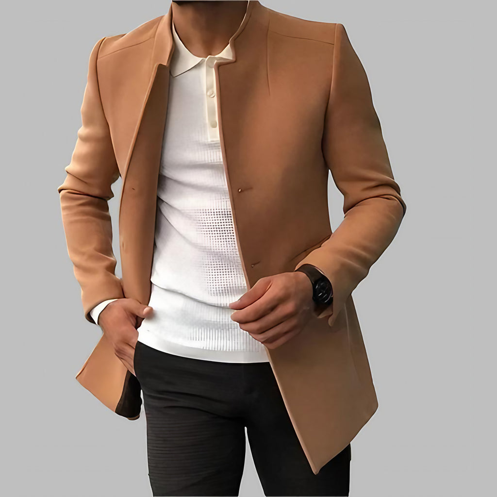 Manteau homme coupe ajustée, cinq coloris, du XS au 4XL, marron