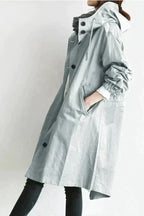 Imperméable femme à grande capuche, coupe ample, huit coloris