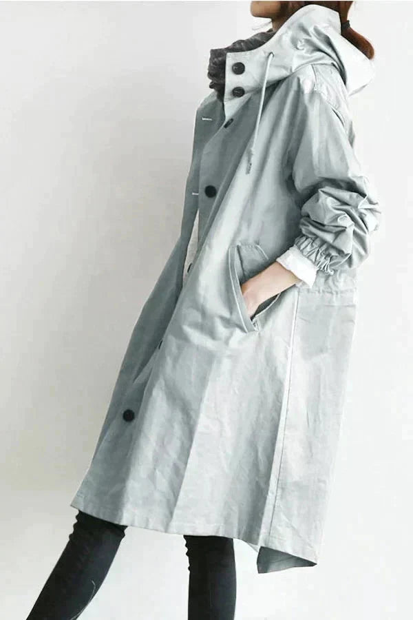 Imperméable femme à grande capuche, coupe ample, huit coloris