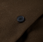 Manteau long femme marron à grand col, poches profondes