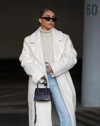 Manteau long femme d'hiver à poches, du S au 3XL, quatre coloris, blanc