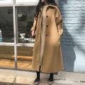 Manteau long femme coupe ajustée, kaki ou beige, du S au 2XL, kaki